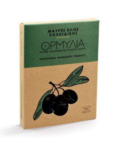 Μαύρες ελιές Χαλκιδικής βαρελίσιες 500 g Μαύρες ελιές Χαλκιδικής βαρελίσιες 500 g
