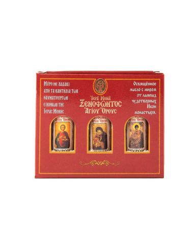 Κουτί με τρία μπουκαλάκια μύρου